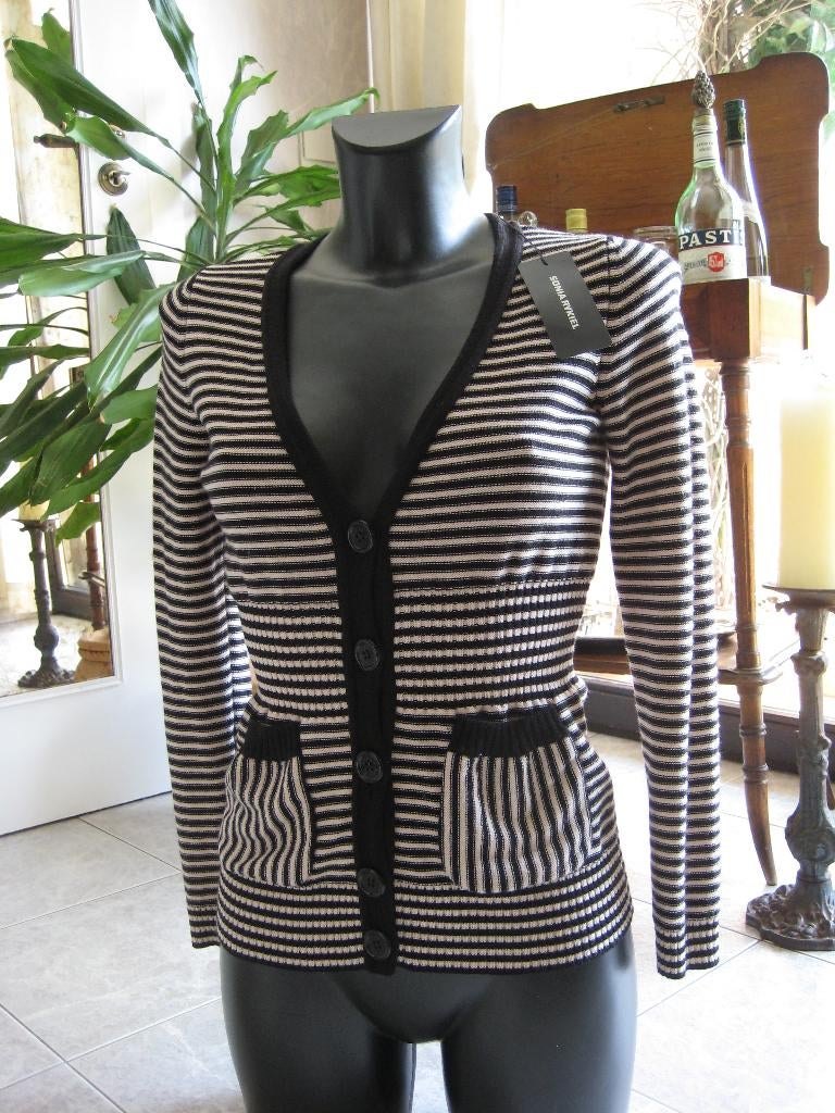 Gilet Sonia Rykiel NEUF avec ét. noir/écru T 38 PB 159,00 €, Vêtements | Femmes, Pulls & Gilets, Neuf, Taille 38/40 (M), Enlèvement ou Envoi
