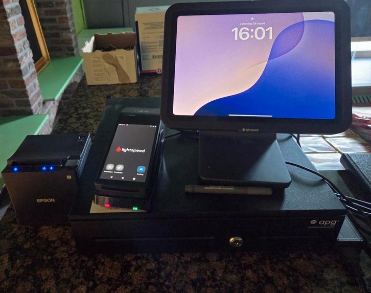 Te koop: volledig Lightspeed kassasysteem, ideaal voor horec, Computers en Software, Desktop Pc's, Ophalen