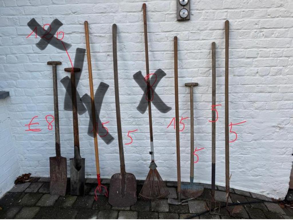 Tuingereedschap, Ophalen, Zo goed als nieuw