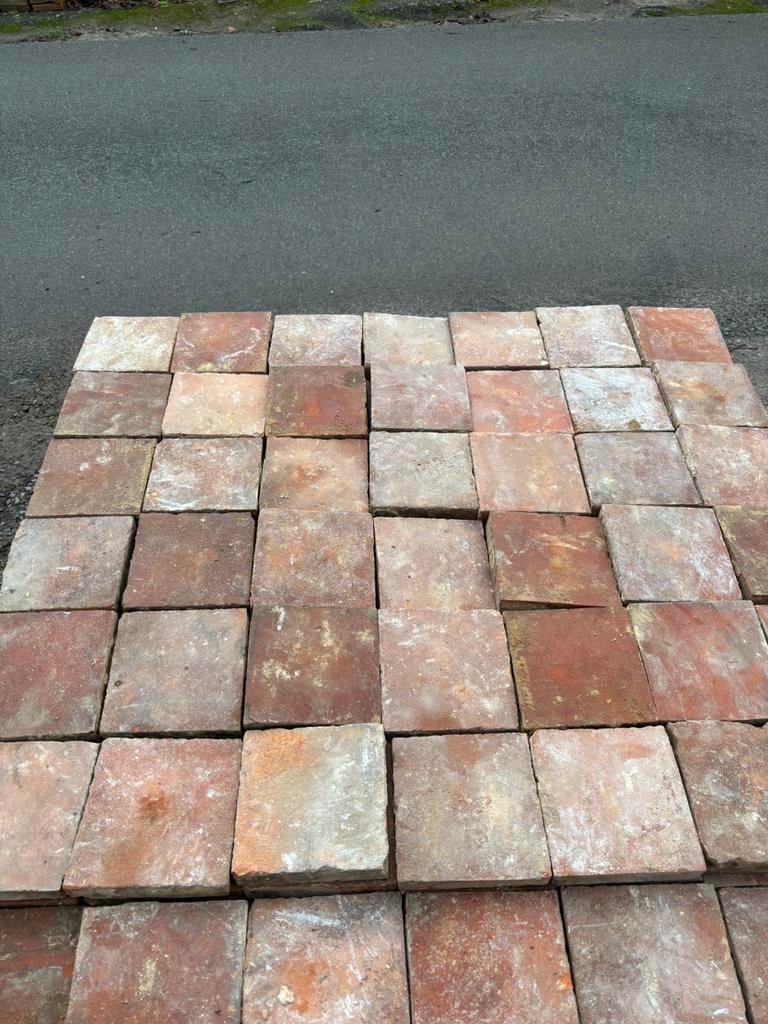 Lot antieke terracotta tegels Voor info BELLEN 0474220705, Enlèvement