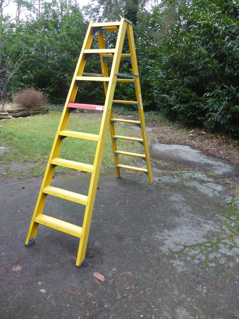 Staltor DTRG 2 x 8 treden glasvezelversterkte trapladder, Ophalen, Gebruikt, Trap, Opvouwbaar of Inschuifbaar