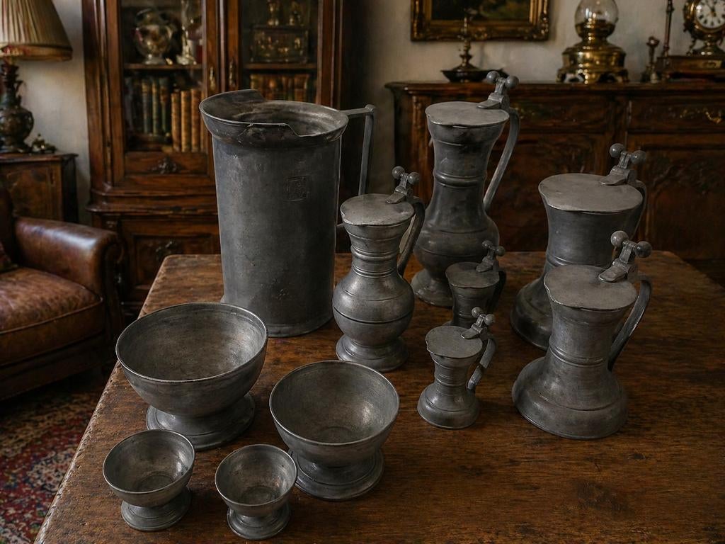 Tinnen kannen en kommetjes, Antiek en Kunst, Ophalen