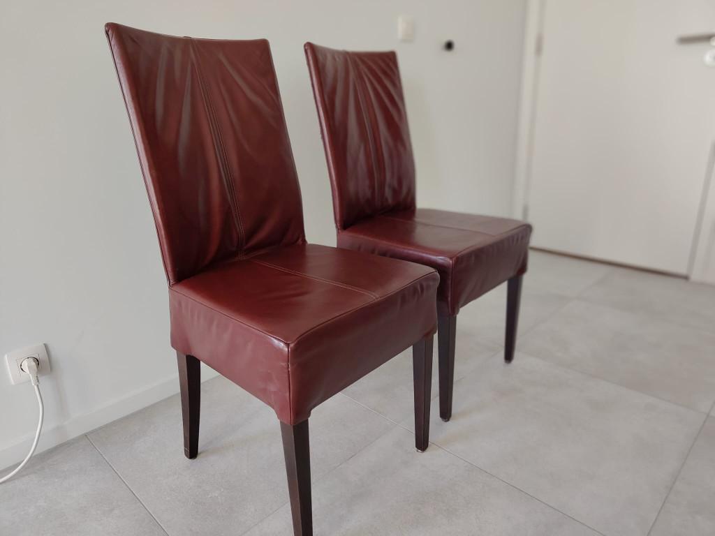 Chaises de salle à manger en cuir (2 pièces), Autres couleurs, Deux, Enlèvement, Utilisé