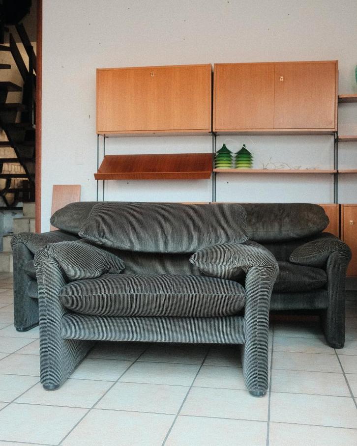 Ensemble de canapé Cassina Maralunga Vico Magistretti, Maison & Meubles, Canapés | Salons, Utilisé, Banc droit, Trois personnes