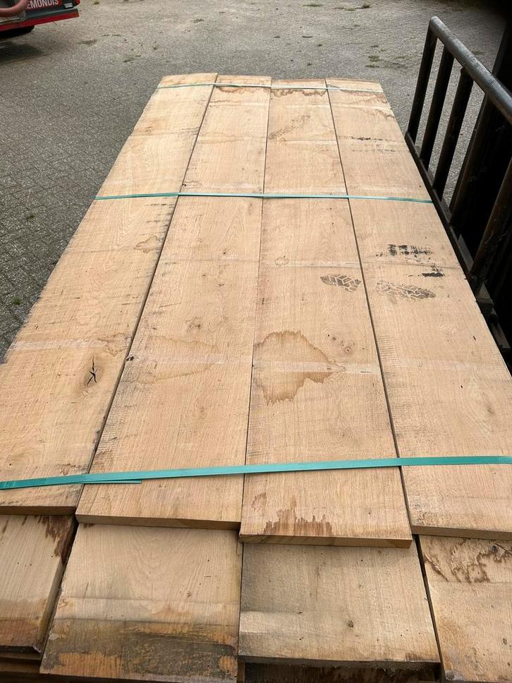 Eiken planken te koop. Fijnbezaagd 27 mm, Bricolage & Construction, Bois & Planches, Neuf, Planche, Chêne, 200 à 250 cm, 25 à 50 mm