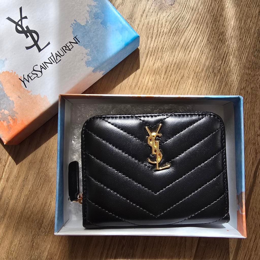 Ysl klein portemonnee met ritssluiting, Ophalen, Leder