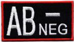 Bloedgroep AB- Negatief stoffen opstrijk patch embleem, Verzenden, Nieuw
