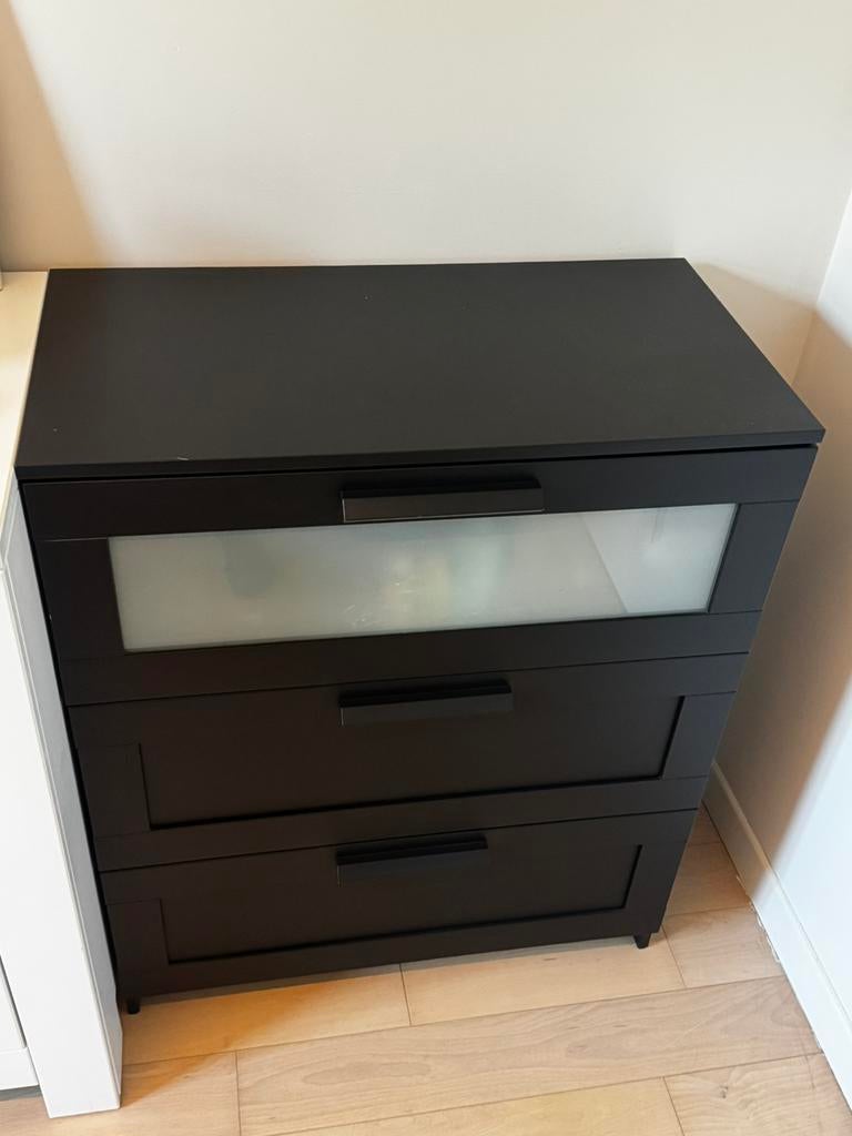 Ikea Brimnes ladekast 3 lades zwart goede staat, Ophalen, Gebruikt, 50 tot 100 cm, 3 of 4 laden