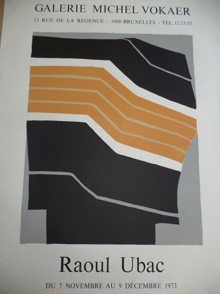 1974 Raoul UBAC Cobra 'Stèle' affiche lithografie M. VOKAER, Antiek en Kunst, Kunst | Litho's en Zeefdrukken, Ophalen of Verzenden