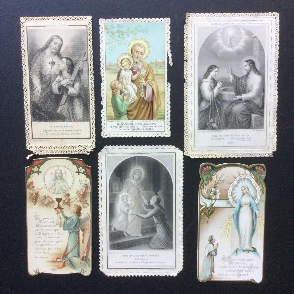 6 antieke bidprentjes  1905/10, Verzamelen, Bidprentjes en Rouwkaarten, Ophalen, Bidprentje