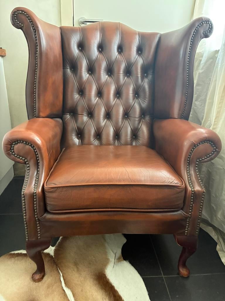 CHESTERFIELD FAUTEUIL TOPSTAAT, Huis en Inrichting, Ophalen, Zo goed als nieuw