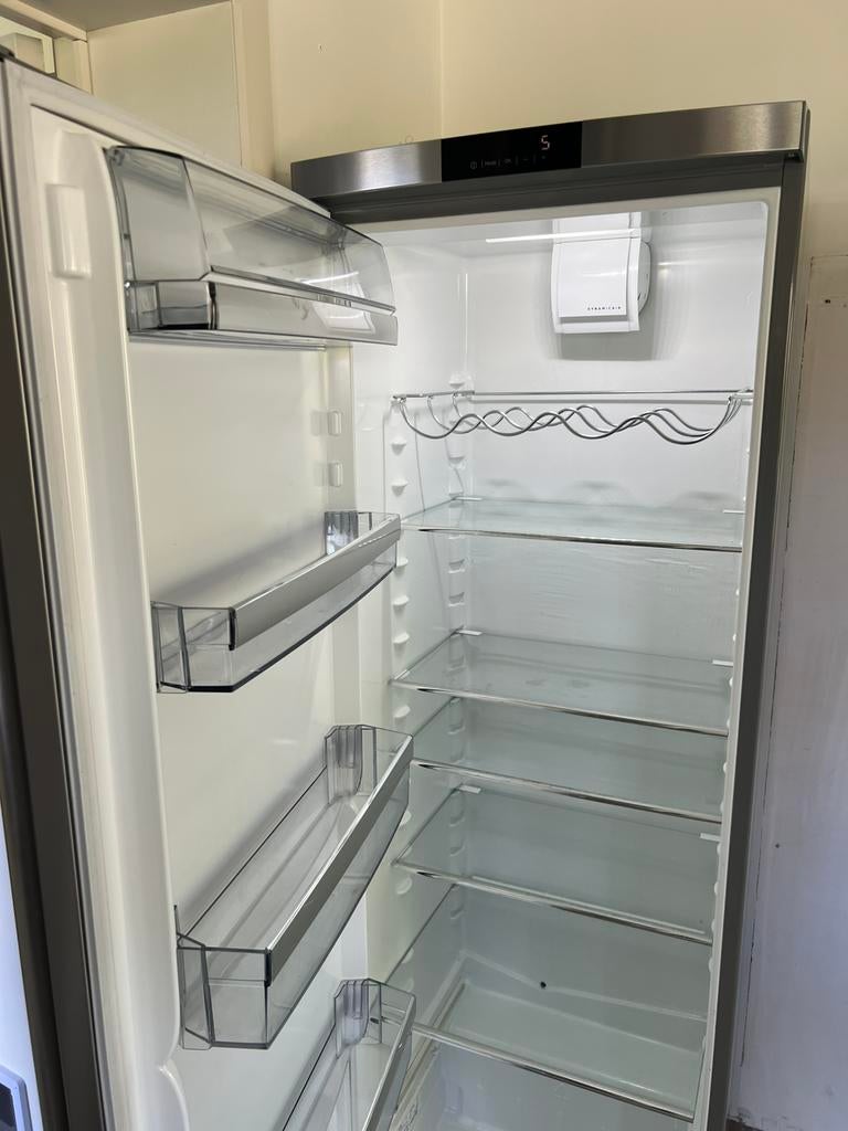 AEG koelkast 185 cm – 387L – inox – zeer proper – topstaat, 160 cm ou plus, Enlèvement, 200 litres ou plus, Sans bac à congélation