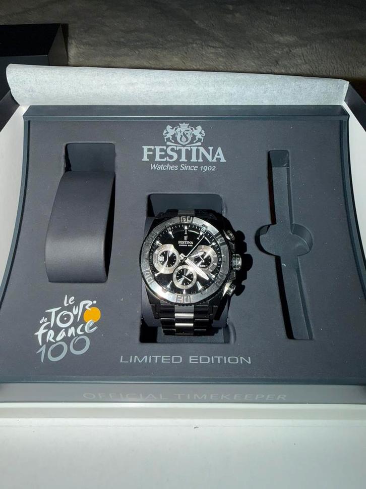 Festina Chrono Bike, Handtassen en Accessoires, Horloges | Heren, Gebruikt, Polshorloge, Staal, Staal, Ophalen