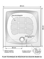 Receveur de douche en céramique - 80 cm /80 cm, Bricolage & Construction, Enlèvement ou Envoi, Neuf, Douche