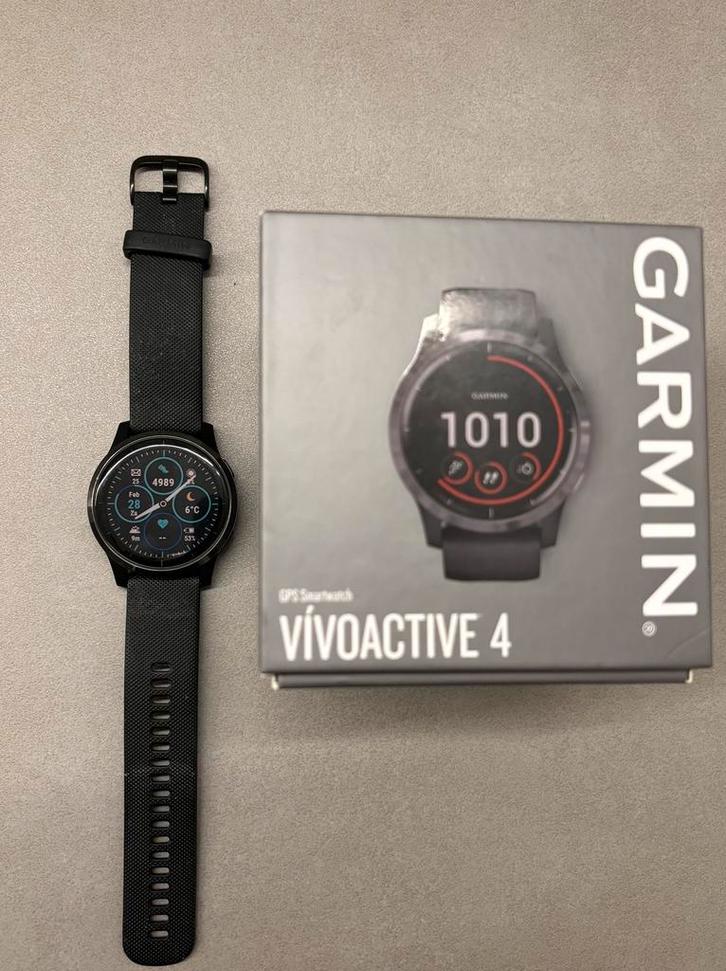 Garmin Vivoactive 4 noir, Bijoux, Sacs & Beauté, Montres connectées, Comme neuf, Noir, GPS, Enlèvement