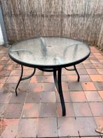 glazen buitentafel, Tuin en Terras, Ophalen, Zo goed als nieuw