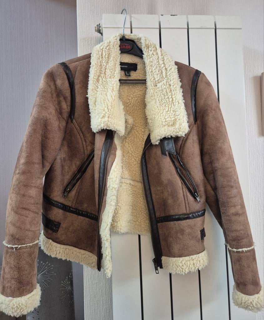 Manteau en laine, Taille 42/44 (L), Mango, Comme neuf, Brun