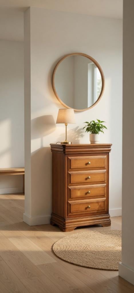 Charmante commode vintage en bois, Maison & Meubles, 25 à 50 cm, Enlèvement ou Envoi, 5 tiroirs ou plus, Moins de 100 cm