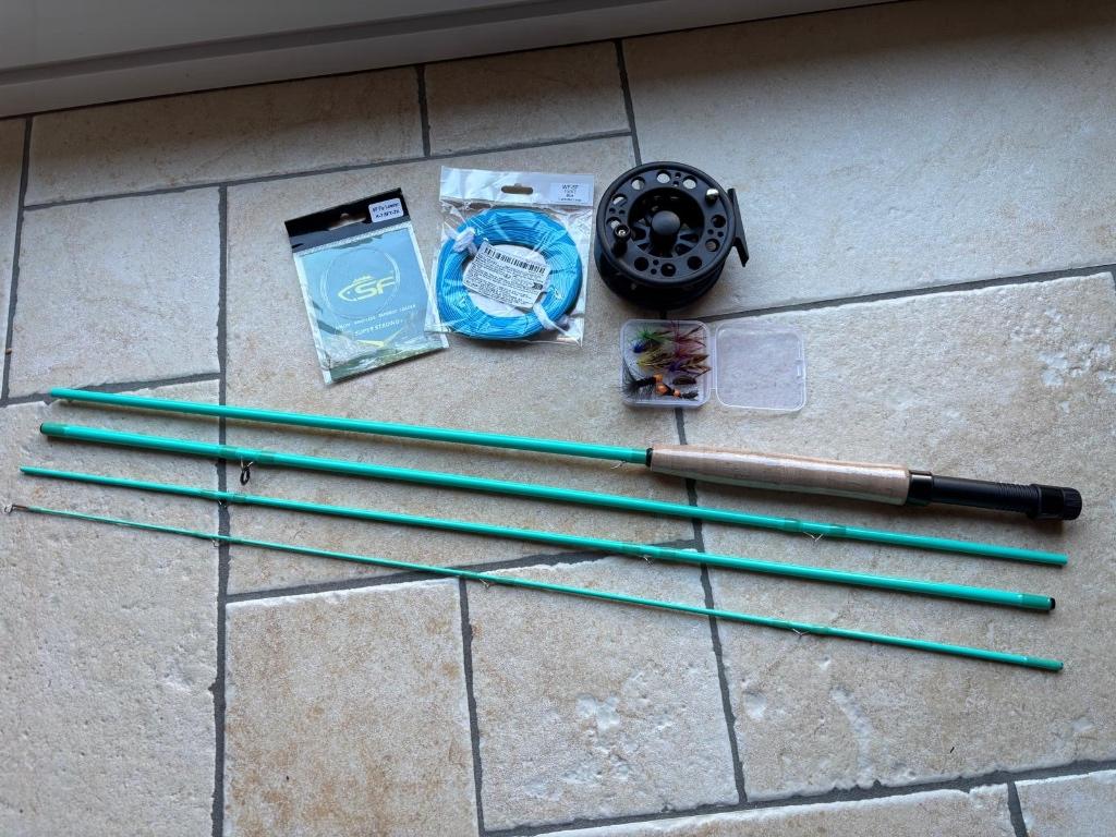 Startset om te vliegvissen, Watersport en Boten, Hengelsport | Vliegvissen, Ophalen of Verzenden, Nieuw, Complete set