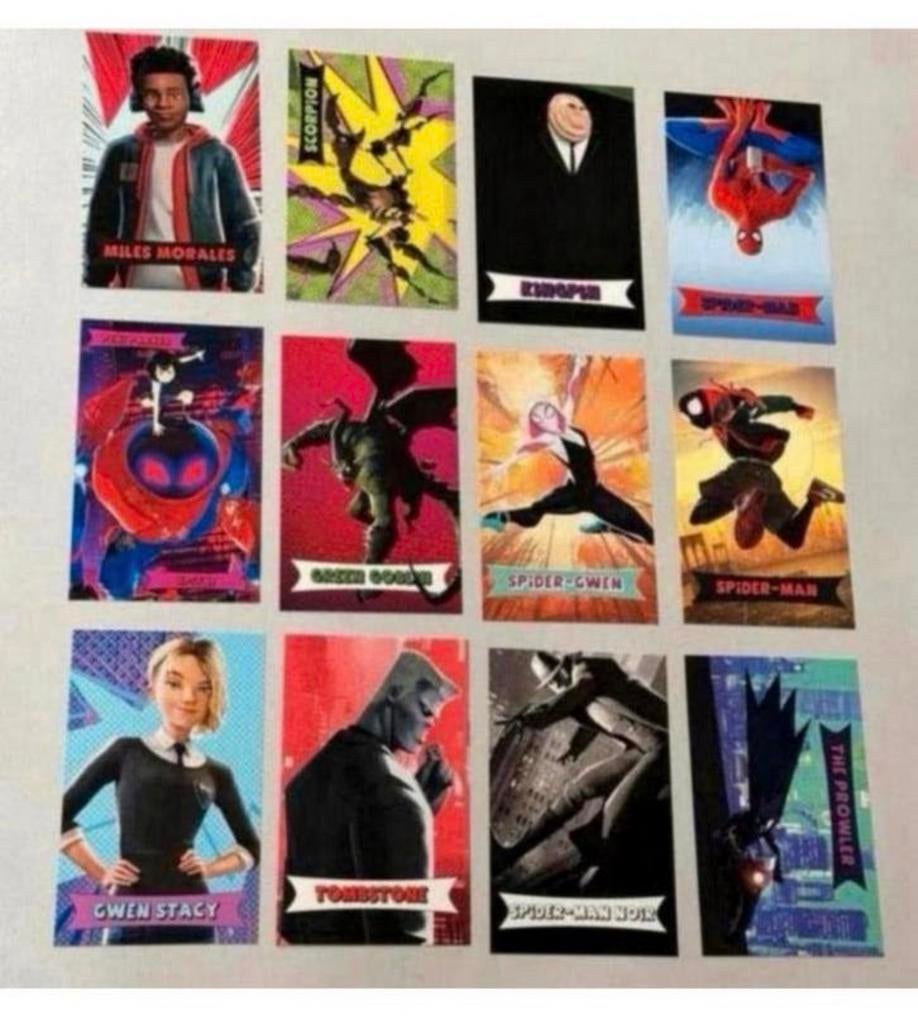 SPIDER-MAN INTO THE SPIDER-VERSE 12 cartes à collectionner, Enlèvement ou Envoi, Neuf, Plusieurs cartes