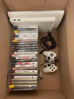 Console PS3 blanche + 25 jeux, Avec 1 manette, Utilisé, Enlèvement ou Envoi, Avec jeux