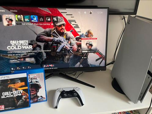 PS5 + Curved Monitor en Call of Duty Black Ops 6 en Cold War, Games en Spelcomputers, Spelcomputers | Sony Consoles | Accessoires