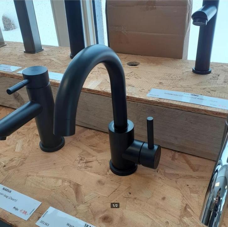 OP=OP Stijlvolle Mat Zwarte wastafelkraan, Mengkraan, Skar, Huis en Inrichting, Woonaccessoires | Overige, Nieuw, Ophalen of Verzenden