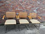 3 stoelen Marcel Breuer Thonet S64 met nieuwe zittingen, Ophalen, Gebruikt, Drie, Blauw