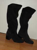Zwarte laarzen in daimleder - mt 41 - blokhak, Gedragen, --, Ophalen of Verzenden, Hoge laarzen
