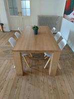 Salontafel met 6 stoelen, Huis en Inrichting, Tafels | Eettafels, 50 tot 100 cm, 150 tot 200 cm, Gebruikt, Rechthoekig