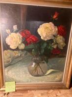 Tableau nature morte roses rouge et jaune, Antiquités & Art, Enlèvement