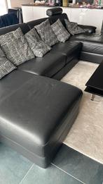 Prachtige lederen zwarte zetel van het Italiaans merk Calia, 150 cm ou plus, 300 cm ou plus, Quatre personnes ou plus, Enlèvement