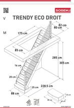 escalier droit en bois vendu à 625€, Bricolage & Construction, Échelles & Escaliers, Enlèvement, Escalier, Neuf