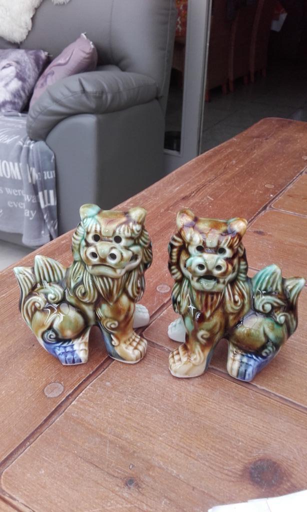 Japanse okinawa shisa dogs of foo dogs/ leeuwtjes, Antiek en Kunst, Curiosa en Brocante, Ophalen of Verzenden