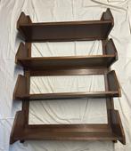 Vintage boekenkast/rek in teak hout – 4 verstelbare planken, Huis en Inrichting, Kasten | Boekenkasten, Ophalen