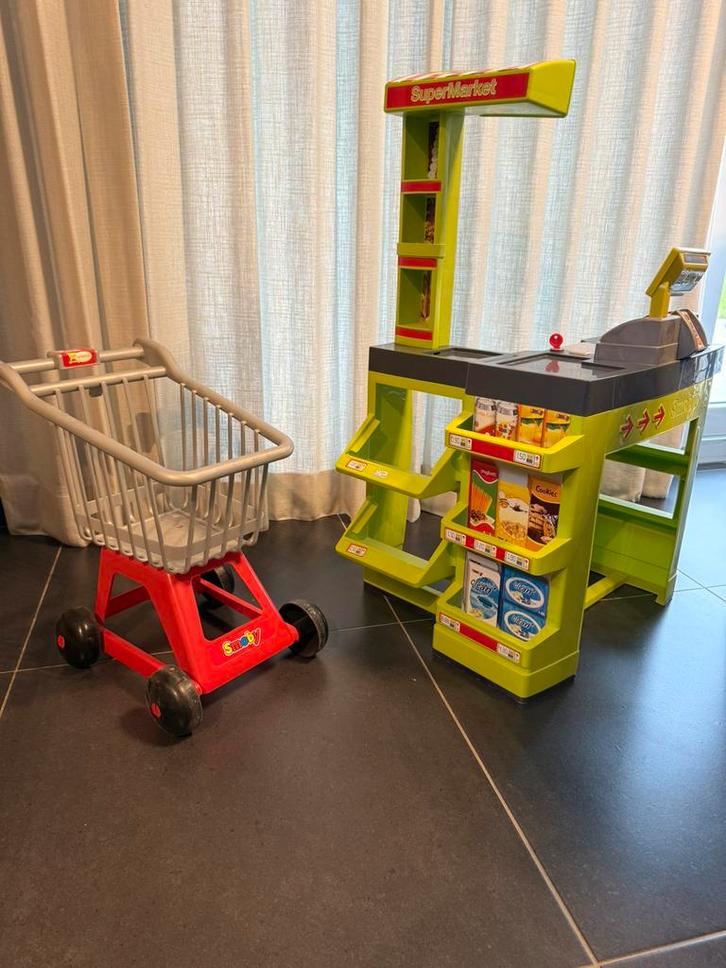 Smoby keuken + winkelwagen, Kinderen en Baby's, Speelgoed | Overig, Zo goed als nieuw, Ophalen