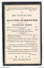 Bp. De Schepper Jozef. ° Temsche 1830 † Temsche 1902, Ophalen of Verzenden, Bidprentje