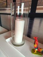 grote zware glazen vaas/ windlicht, Ophalen, Zo goed als nieuw, Glas