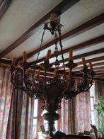 Antieke zware koperen kroonluchter, Huis en Inrichting, Lampen | Kroonluchters, Ophalen