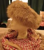 Beige hoed van bont en suède, Kleding | Dames, Ophalen, Zo goed als nieuw, Muts