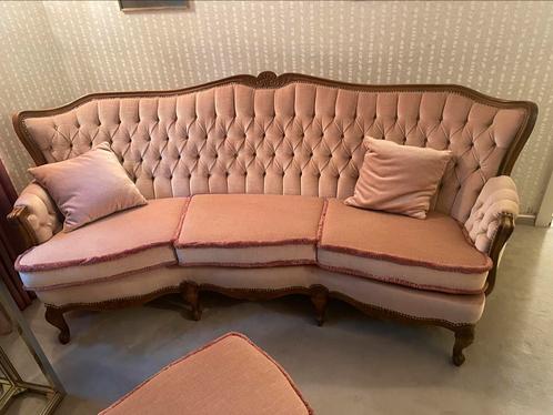 Nieuw gestoffeerd salon zetel mohair vintage roze Louis cv, Antiek en Kunst, Antiek | Meubels | Stoelen en Sofa's, Ophalen