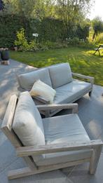 Teak loungeset. Van buitenhof (nu life)., Tuin en Terras, Tuinsets en Loungesets, Ophalen, 5 zitplaatsen, Loungeset, Hout