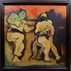 Frits van Eeden  1944 - 2022   Sumo-worstelaars, Antiek en Kunst, Kunst | Schilderijen | Klassiek, Ophalen