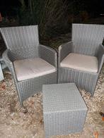 TUINSET met tafeltje en kussens, Jardin & Terrasse, Ensembles de jardin, Salons de jardin, Comme neuf, Synthétique, Enlèvement