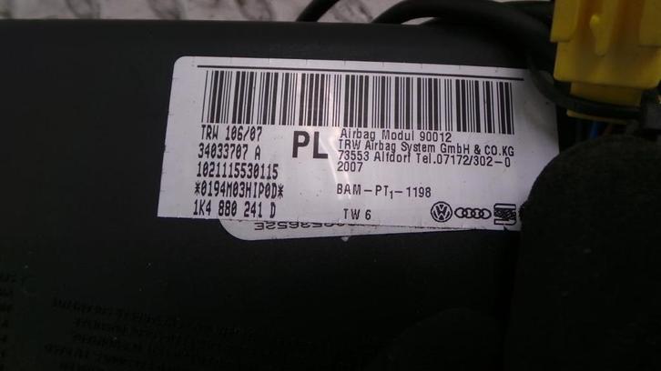 VOLKSWAGEN GOLF PLUS [L_AIR_BAG] 2007, Auto-onderdelen, Elektronica en Kabels, Gebruikt, ARN erkend, Stiba lid, Erkend duurzaam