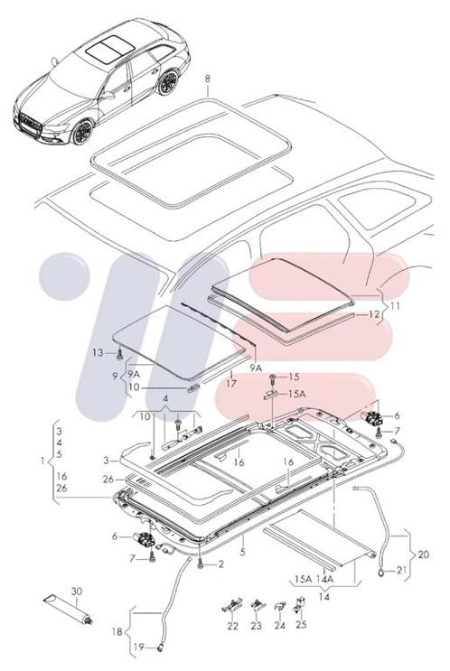 Panoramadak revisie Audi A6 C7 ('12-'18) 4G9877049, Auto-onderdelen, Carrosserie, Audi, Gereviseerd, Ophalen
