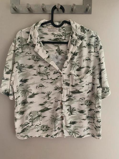 Leuk hemdje met groene print, Kleding | Dames, Blouses en Tunieken, Zo goed als nieuw, Maat 36 (S), Groen, Ophalen of Verzenden