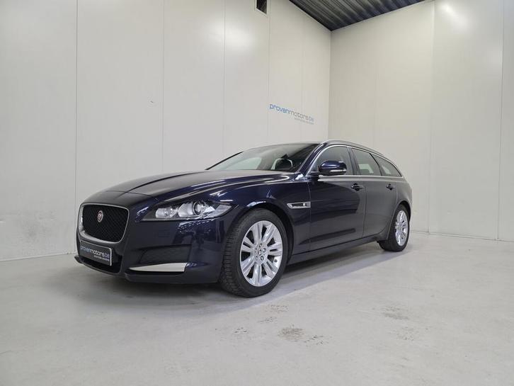 Jaguar XF Break 2.0d Autom. - GPS - Leder - Topstaat!, Autos, Jaguar, Particulier, XF, Bluetooth, Ordinateur de bord, Air conditionné automatique