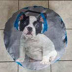 Nieuw! Groot rond kussen 'Buldog'- ø60cm - H10cm, Huis en Inrichting, Ophalen, Nieuw