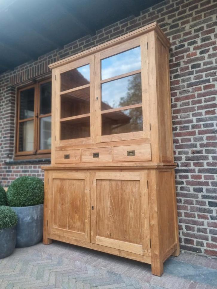 Teak buffetkast/vitrinekast GRATIS LEVERING, Huis en Inrichting, Kasten | Buffetkasten, Zo goed als nieuw, Ophalen of Verzenden